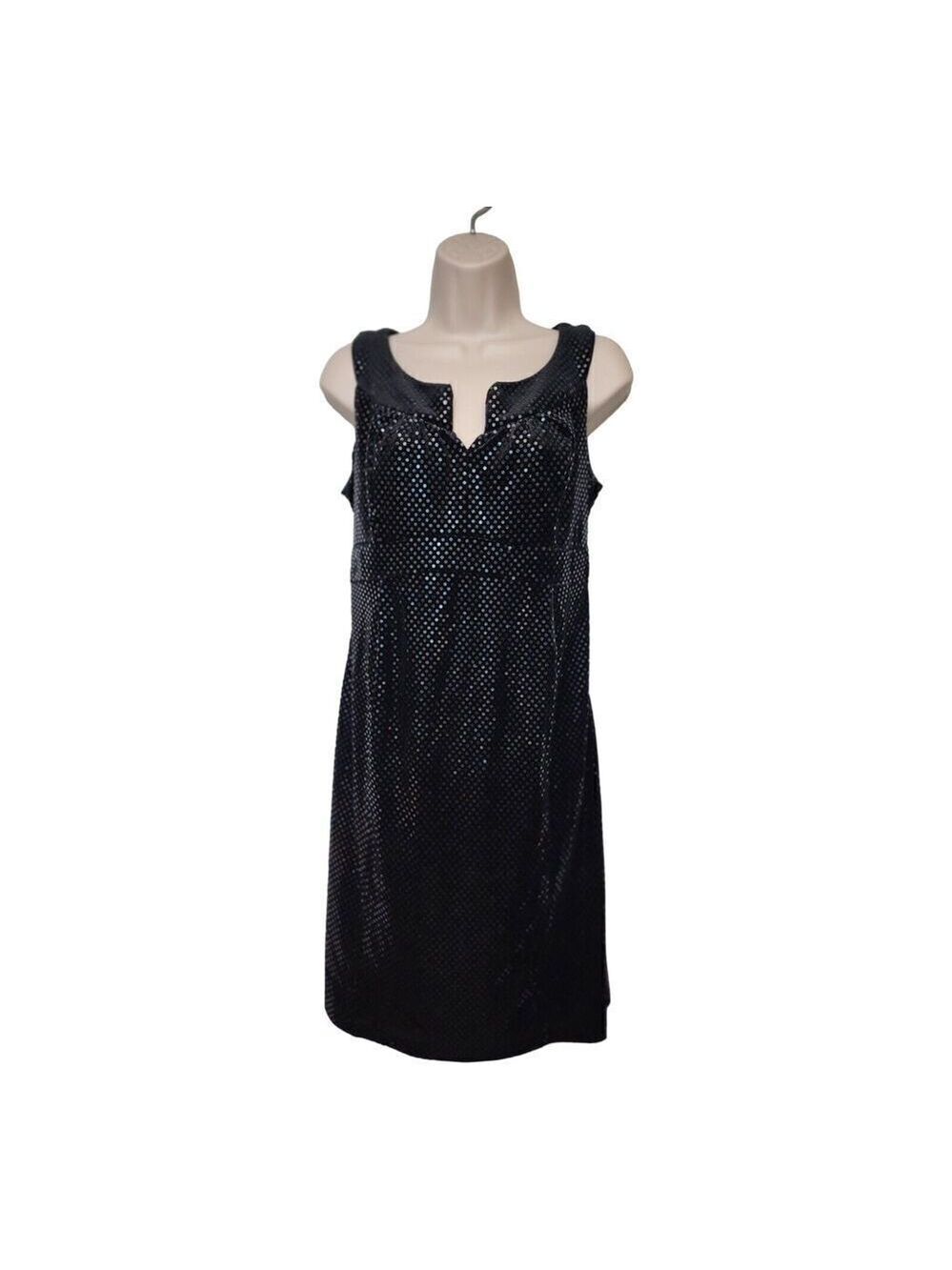 Mimi Maternity Black Sequin Notched Neckline Built-in Tie Dress Size Small